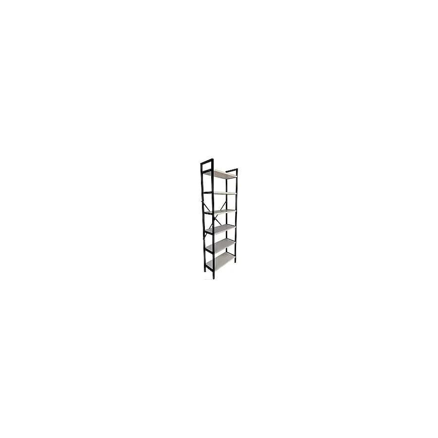 Tedarikcenter 6 Raflı Mutfak Rafı Metal Ayaklı Banyo Dolabı Çok Amaçlı Raf Kiler Dolabı Ofis Rafı Kitaplık 150x50
