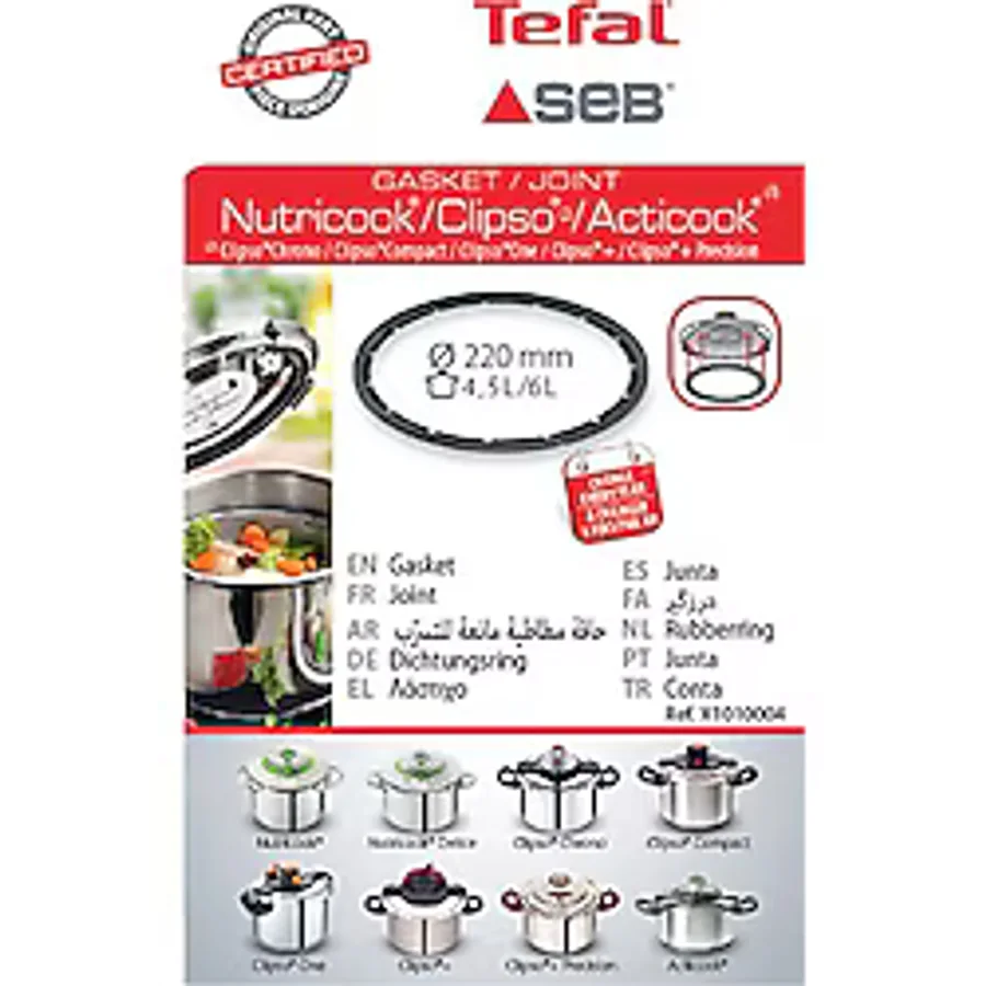 Tefal Düdüklü Tencere Acticook-Nutricook-Precision Lastik 4,5 - 6 Lt TENCERE İÇ ÇAPI 22 CM X1010004