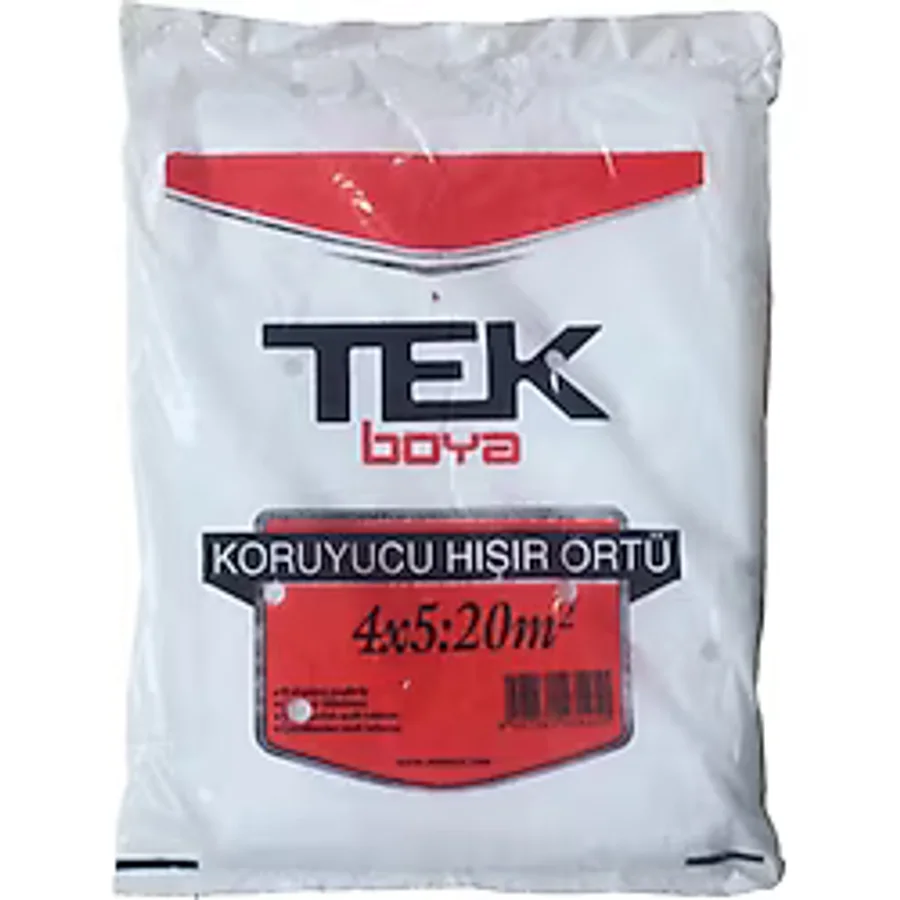 Tek Boya Hışır Örtü Naylonu Eşya Zemin Koruma 20 m2 (4x5 Metre)