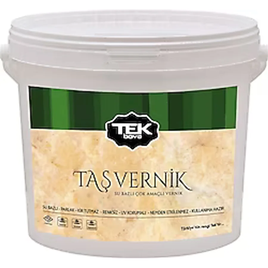 Tek Boya Su Bazlı 0.75 lt Taş Vernik