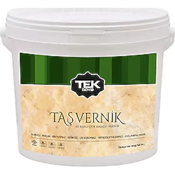 Tek Boya Taş Vernik Şeffaf Parlak Su Bazlı Vernik İç Mekan Dekorasyon İçin - 0.750ml