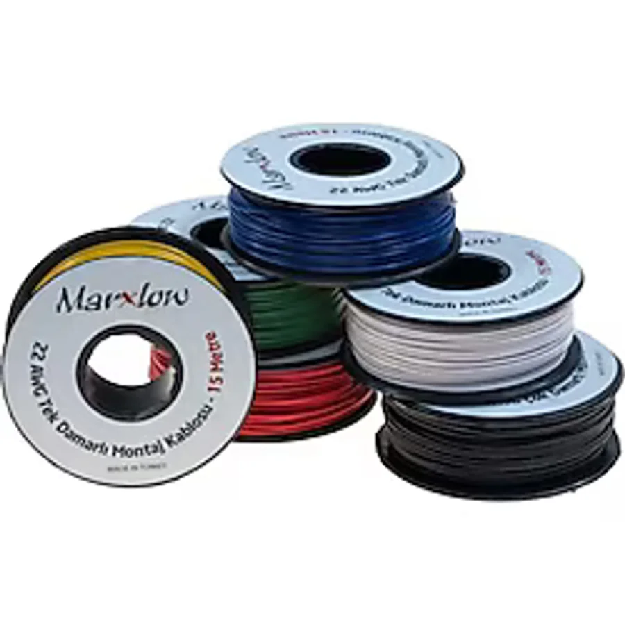 Tek Damarlı Montaj Kablosu 22Awg 15 Metre Sarı