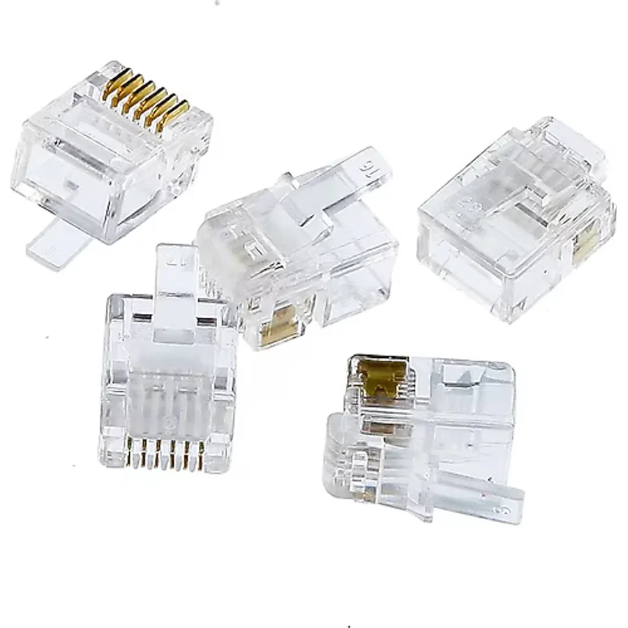 Tek-İş 6p6c Rj12 Rj11 Telefon Plug Konnektör 5 Adet