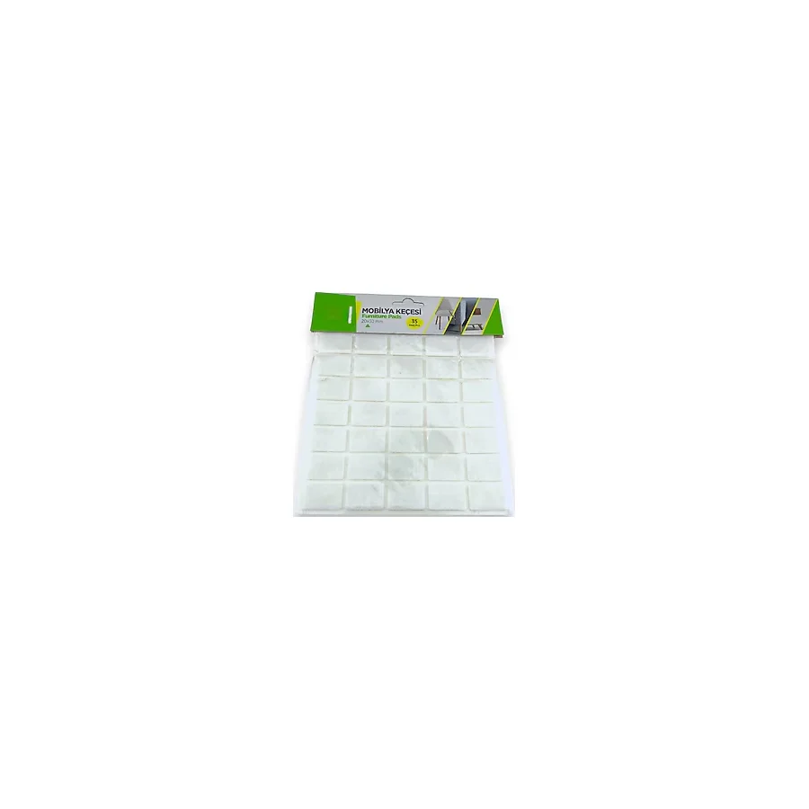 Tek-iş Yapışkanlı Sandalye Koltuk Mobilya Ayak Keçesi 20 X 30 Mm 35 Adet Beyaz