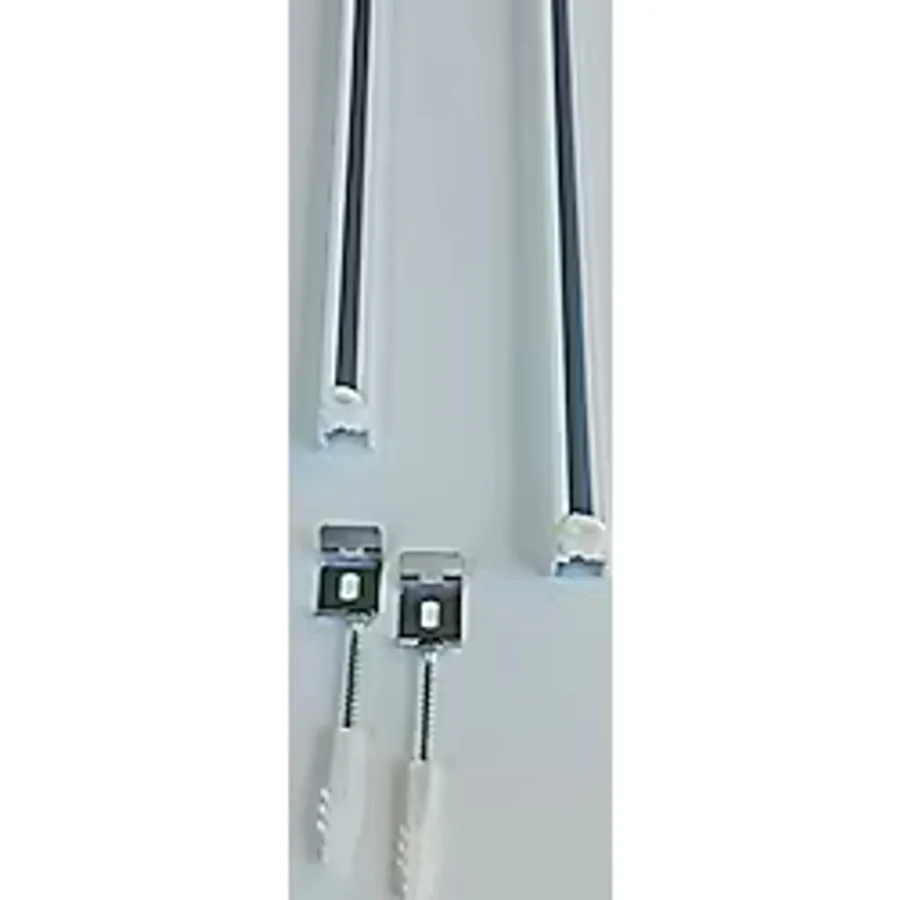 Tek Kanallı Beyaz Alüminyum Ray (Tekli Korniş) + Metal Portray (300 CM)