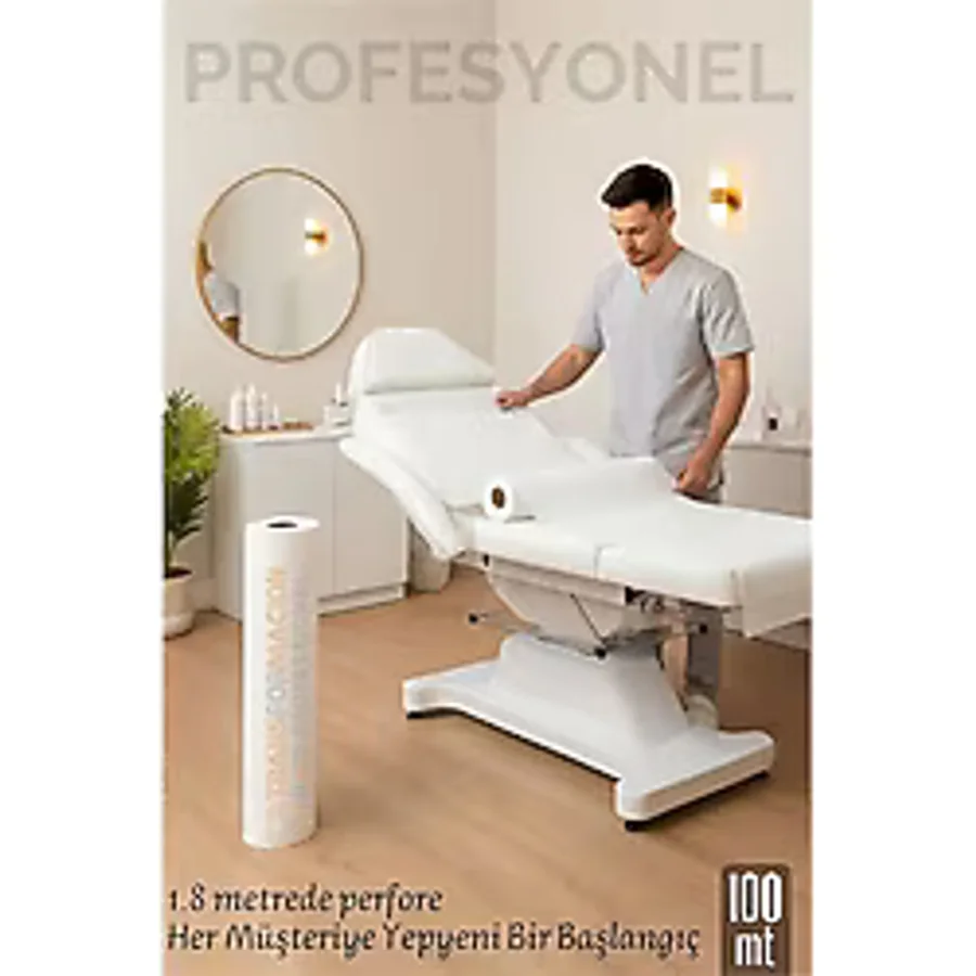 Tek Kullanımlık 60 cm x 100 m 1.80 mt Perforeli Sedye Örtüsü - Muayene ve Güzellik Salonları İçin