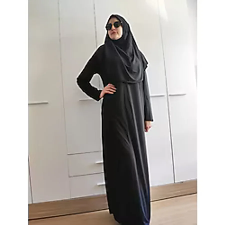 Tek Parça Namaz Elbisesi (Siyah) Siyah