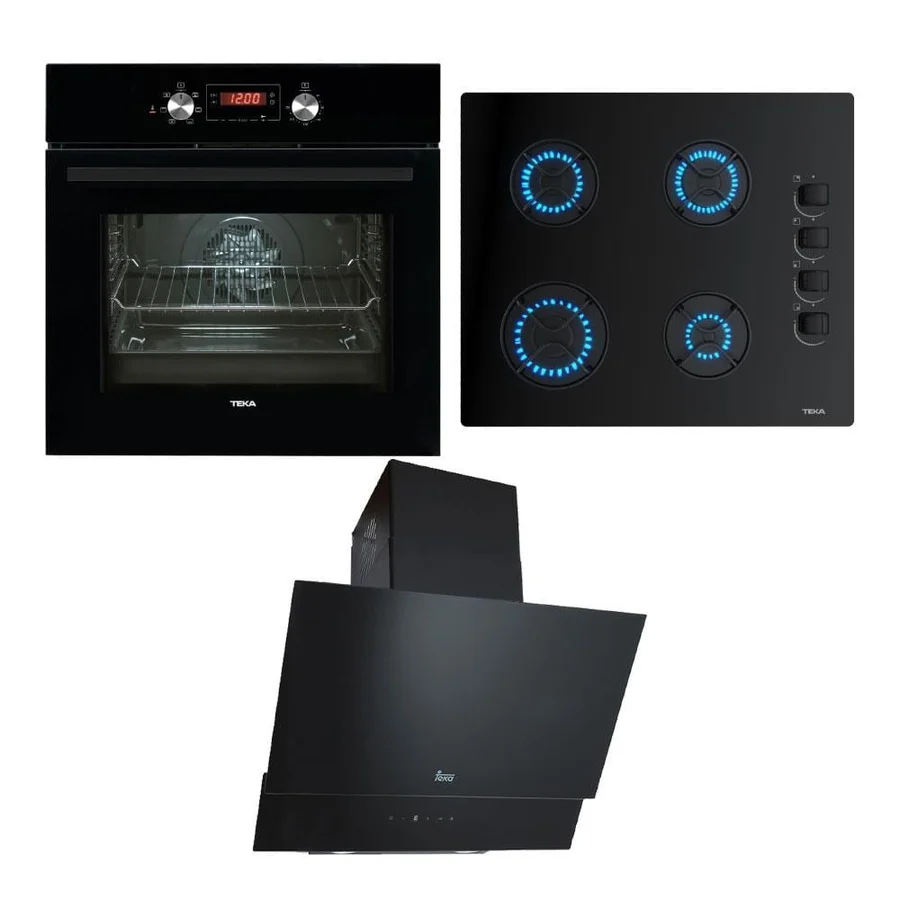 Teka Chef 5 Siyah Ankastre Set (Gbe 64002 Ocak/Hak 625 Fırın/Atv 60.3 M Davlumbaz)
