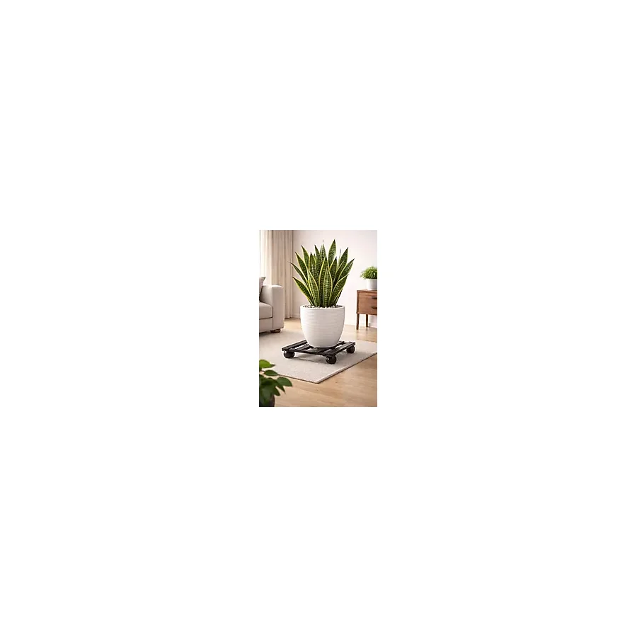 Tekerlekli saksılık metal hareketli çiçek standı 30 x 30 cm saksı altlığı HOLTECH