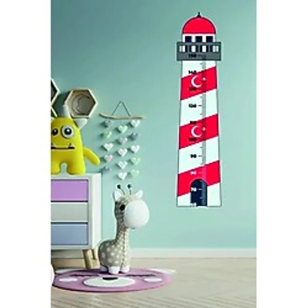 Tekin Store Duvar Sticker Deniz Feneri Türk Bayraklı Boy Cetveli