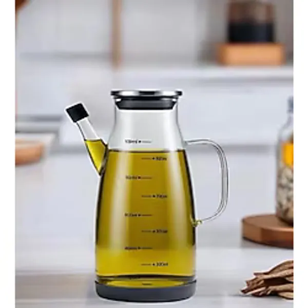 Tekli Metal Kapaklı Yağdanlık Slikon Altlıklı Paslanmaz Çelik Kapak Yağdanlık 1000 ml