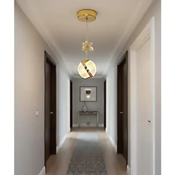 TEKLİ PERLA GOLD 3 RENK MODLU KRİSTAL TAŞLI LEDLİ SARKIT AVİZE