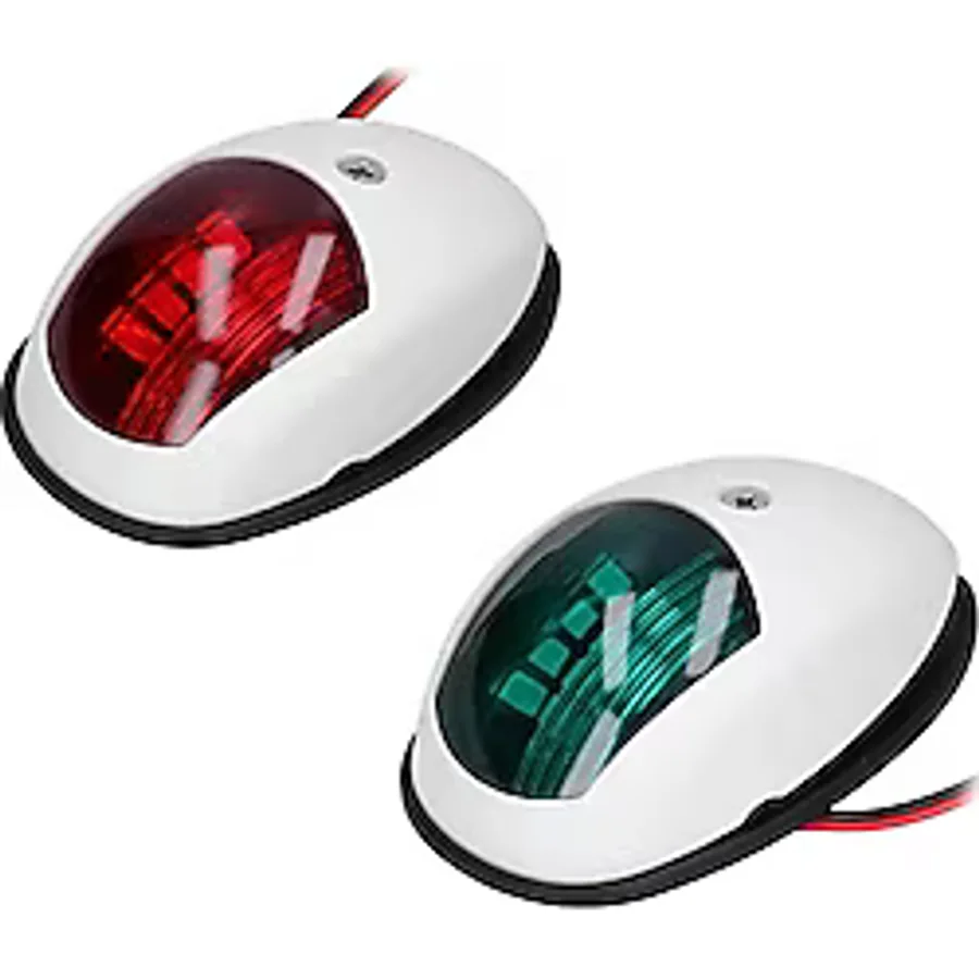 Tekne Seyir Feneri. 12v. Beyaz. Led İskele Sancak Feneri Takım