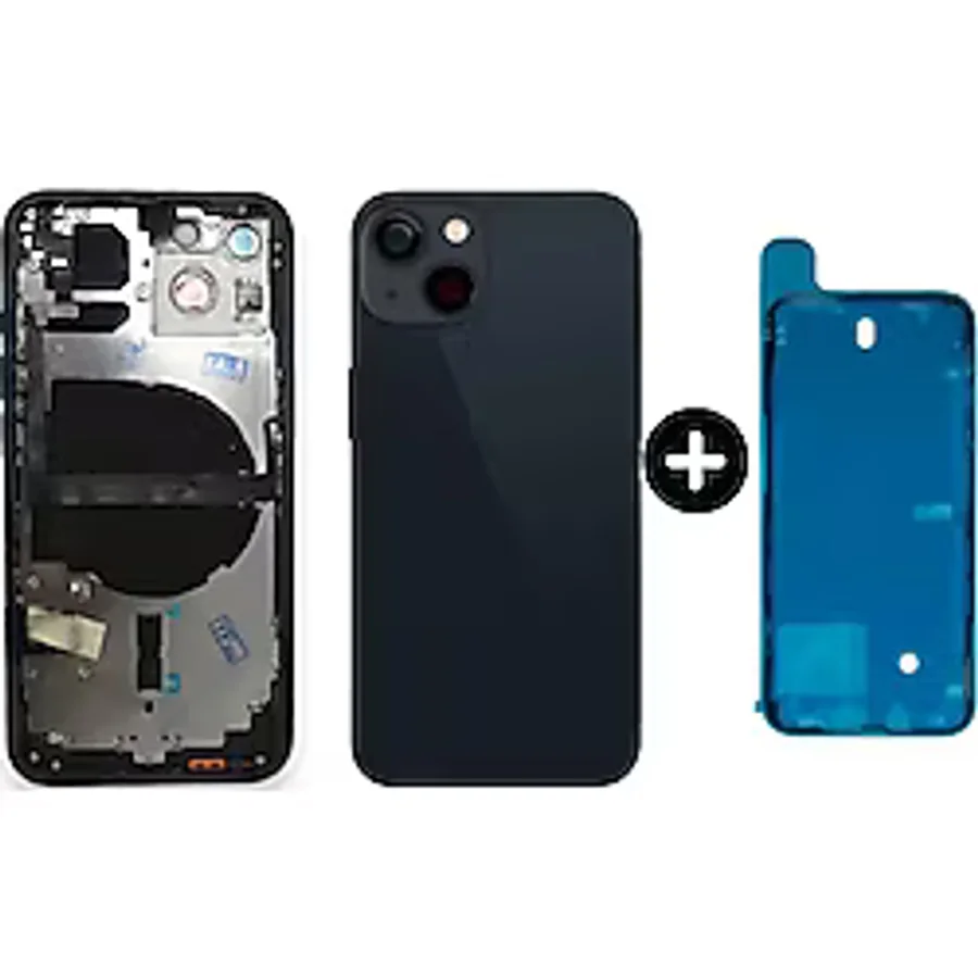 Teknik Evim iPhone 13 Uyumlu Boş Kasa Siyah + Sıvı Ve Toz Bandı