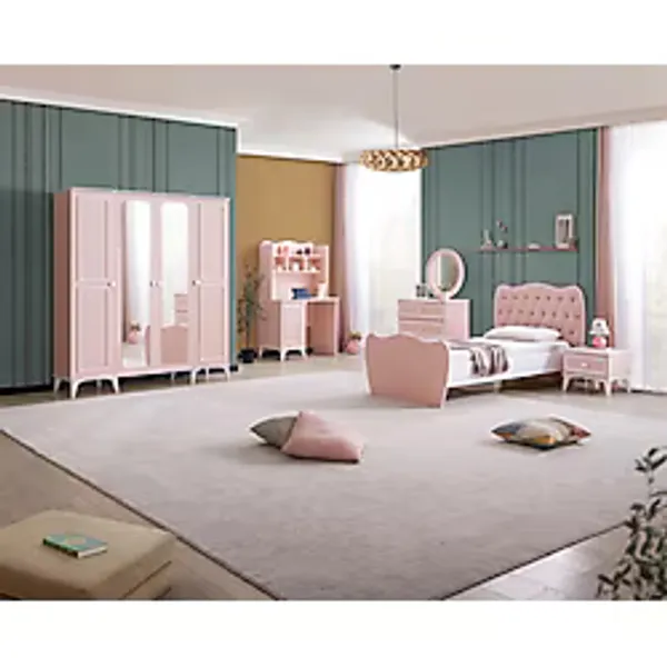 Teknik Genç Odası Hayal 4 Kapaklı Çocuk Odası Takımı - Açık Pembe