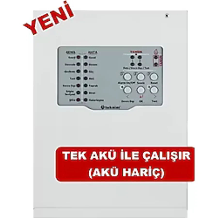 Teknim TFP-3122 2 Bölgeli Konvansiyonel Yangın Alarm Paneli. Tek Akü ile Çalışır (Akü Hariç) EN54-2/4 Sertifikalı