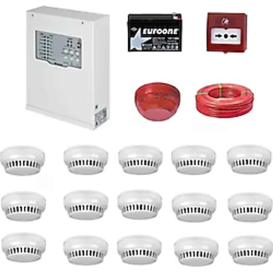 TEKNİM YANGIN ALARM SİSTEMİ SETİ 15 LÜ KABLO DAHİL