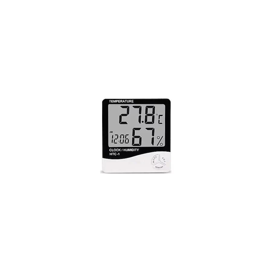 TeknoClass Dijital Termometre Higrometre Sıcaklık Nem Ölçer Saat Alarm