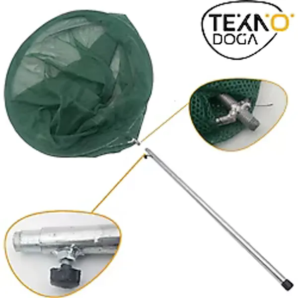 Teknodoğa 40X60 Teleskobik Balık Kepçesi Metal Vidalı Sap Yeşil