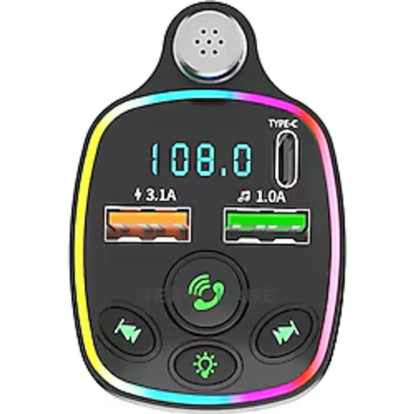 TEKNOHANE Bluetooth Çakmaklık FM Transmitter USB TYPE-C MP3 SD Kart Flash