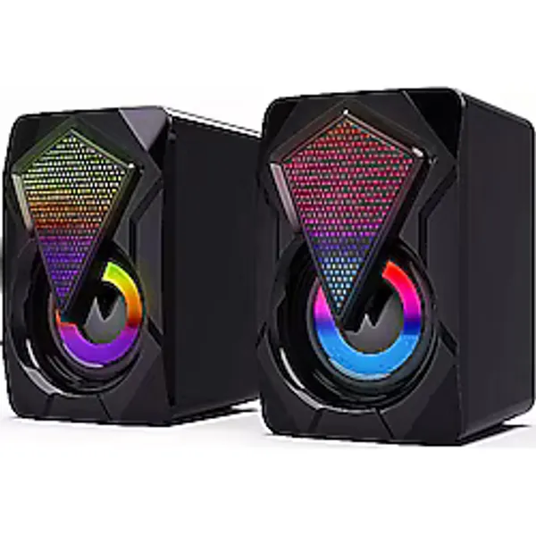 TEKNOMAĞAZAM Kablolu Ses Sistemi Hoparlör Rgb Işıklı Masaüstü Laptop Hoparlörü 1+1 Speaker