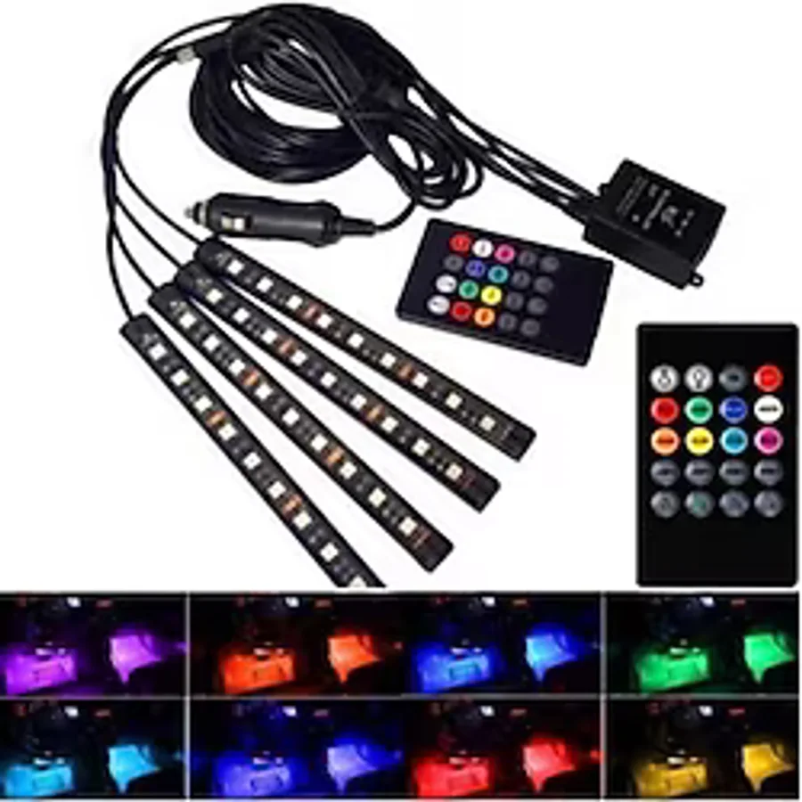 Teknotik Araç Içi Ayak Altı Led Sese Duyarlı Rgb 12 Led Kumandalı