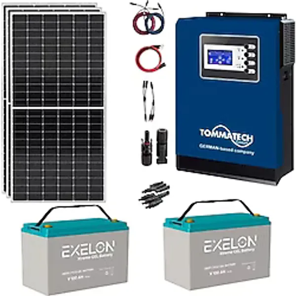 Teknovasyon Arge Güneş Enerjisi Bağ Evi Solar Paketi 3KVA İnverter 350W Güneş Paneli 100AH Jel Akü