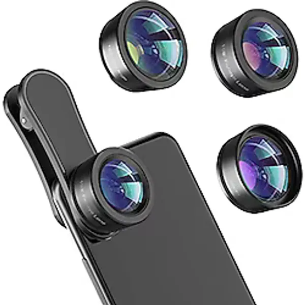 Telefon Kamera Lensi, Yükseltilmiş 3'ü 1 Arada Telefon Lens kiti-198° Balık Gözü Lensi + Makro Lens + 120° Geniş Açılı Lens, Klipsli Cep Telefonu Lens Kiti Çoğu Telefonla, Çoğu Akıllı Telefonla Uyumlu