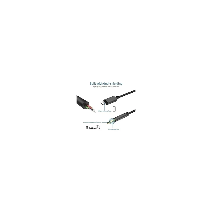 Telefon Kulübesi Lightning To Aux Kulaklık Çevirici 3.5 Mm Jack Girişli Iphone 3.5mm Araç Aux Dönüştürücü Ses Kablosu