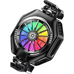 Telefon Soğutucu Fan Radyatörlü Magsafeli ve Aparatlı 27W Power 3 Farklı Derece Ayarlı Rgb Işıklı Fan - Renkli - LUX