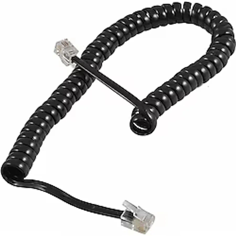 TELEFON SPİRAL KABLO SİYAH 4P/4C