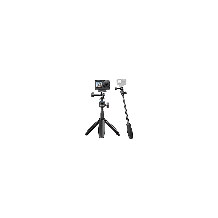 TELESIN DJI Osmo Nano Action 6/5 Pro/4, GoPro Hero 13/12, Insta360 X5 X4 Ace Pro için 46 cm Mini Selfie Çubuğu Tripod, 360° Ayarlanabilir Monopod, Vlog Uzatılabilir Sap, Sağlam Manyetik Taban