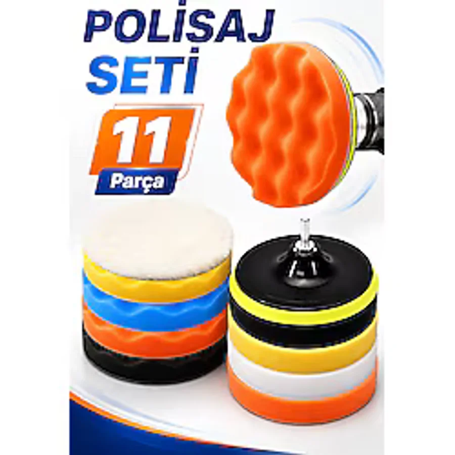 Telvesse Pasta Cila Polisaj Süngeri Seti 115mm Matkap Uyumlu Pasta Cila Parlatma Pedi Seti 11 Parça Oto Bakım