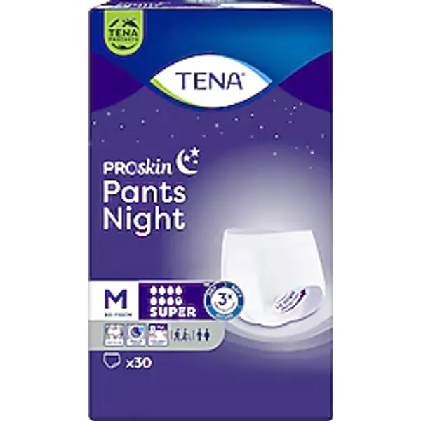 Tena Emici Külot Süper Night 7.5 Damla Orta Boy M 30'lu Hasta Bezi