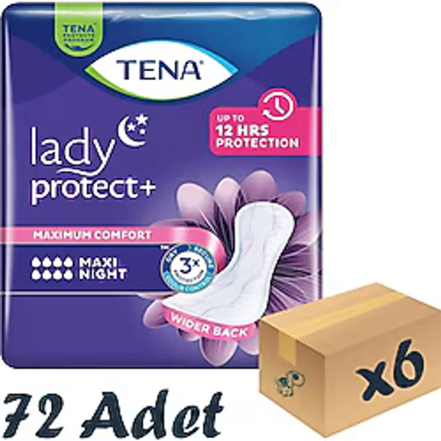 Tena Lady Maxi Night 8 Damla Gece 12'li 6 Adet Kadın Mesane Pedi