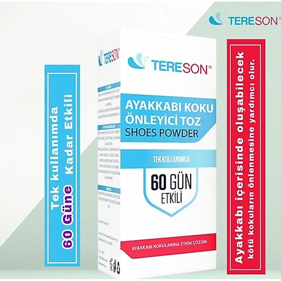 Tereson Ayakkabı Koku Önleyici Toz 1 Kutuda 10 Adet Tek Kullanımda 60 Güne Kadar Etkili