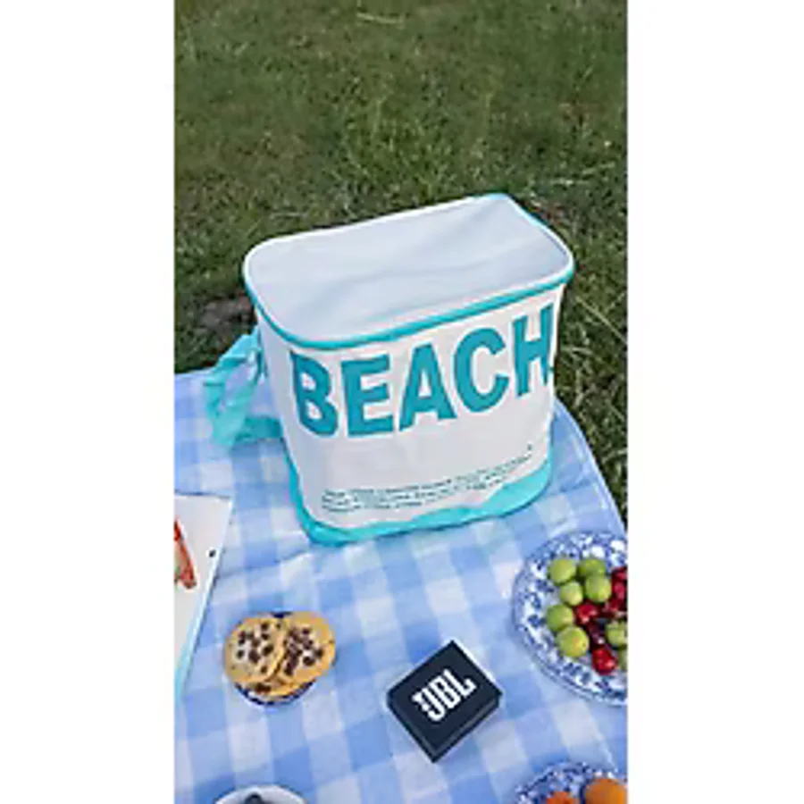 Termal Plaj Çantası, Beach Yazılı Plaj Çantası, Termal Çanta, Soğuk Tutucu Termos (Turuncu)