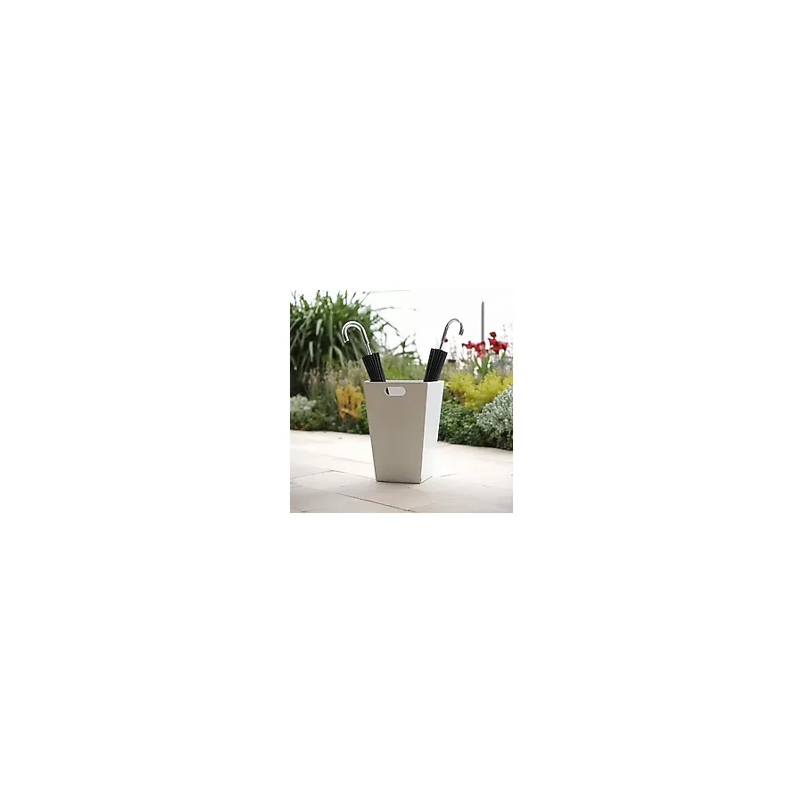 TerraGuard Metal Şemsiyelik Paslanmaz - 35.5cm (Kıvırcık Paspas Dahil) (Beyaz)