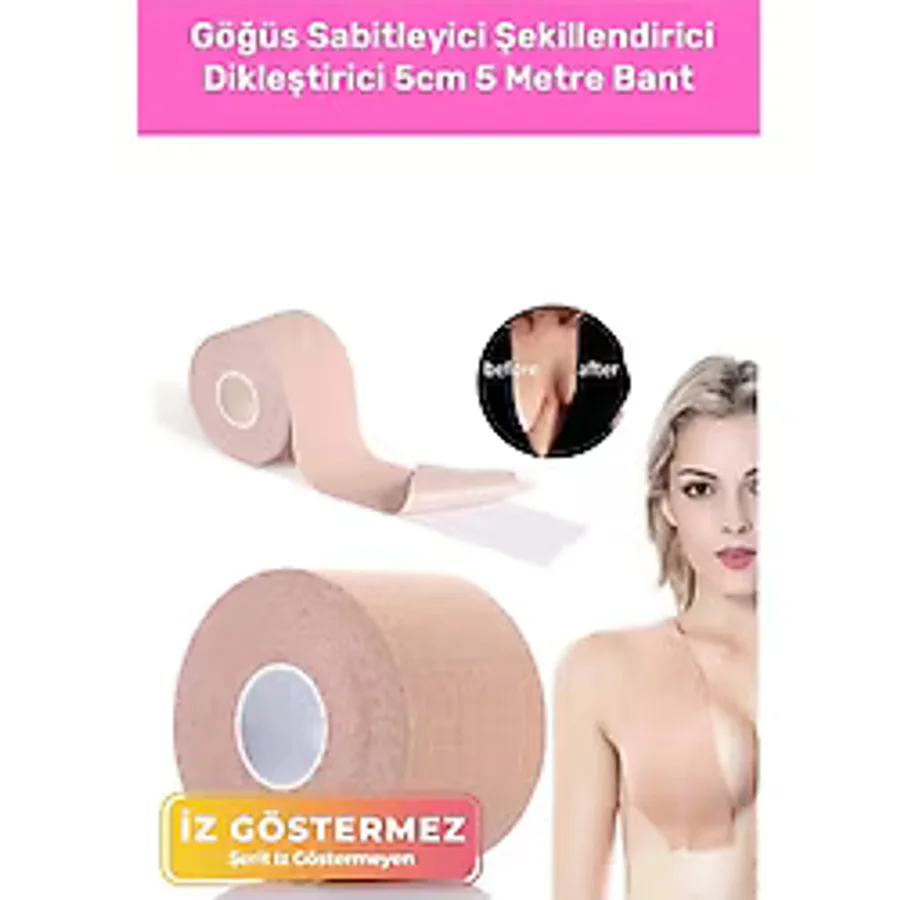 Terrien Premium Suya Terlemeye Dayanıklı Göğüs Sabitleyici Şekillendirici Dikleştirici 5cm 5 Metre Bant - Tek Ebat