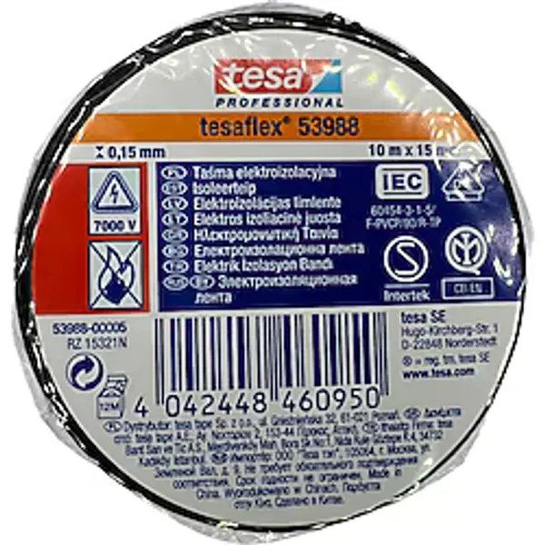 Tesa 53988 Siyah Pvc Elektrik Bandı-10'lu Avantaj Paketi