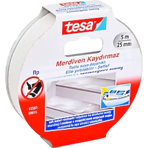 Tesa 55587 5 m x 25 mm Şeffaf Kaydırmaz Bant