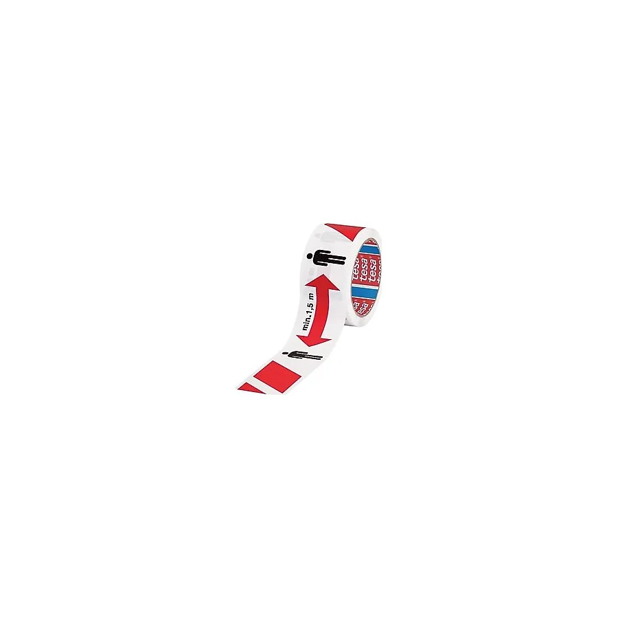 Tesa 58263 Sosyal Mesafe ve Yer İşaretleme İkaz Bandı 50mmx50mt