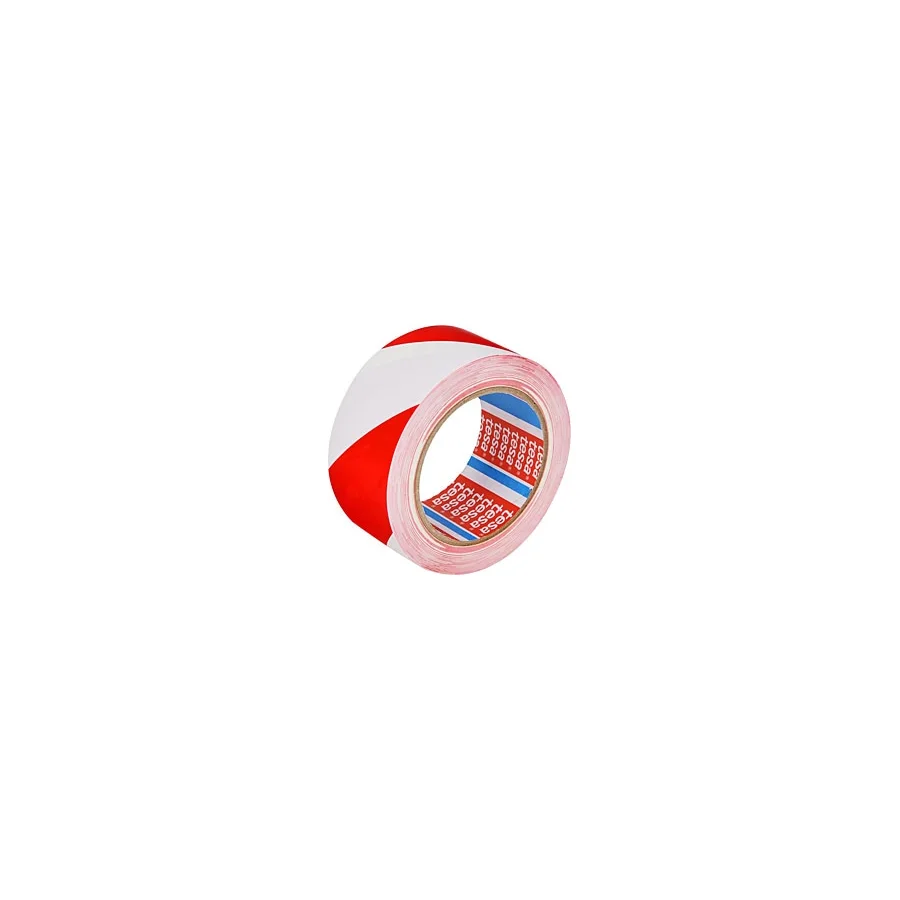 Tesa 60760 50 mm x 33 m Kırmızı Beyaz Yer İşaretleme Bandı