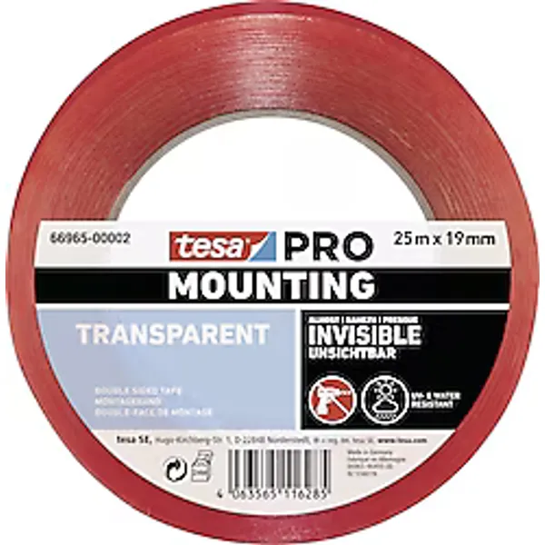 Tesa Pro 66965 5 m x 19 mm Şeffaf Çift Taraflı Bant