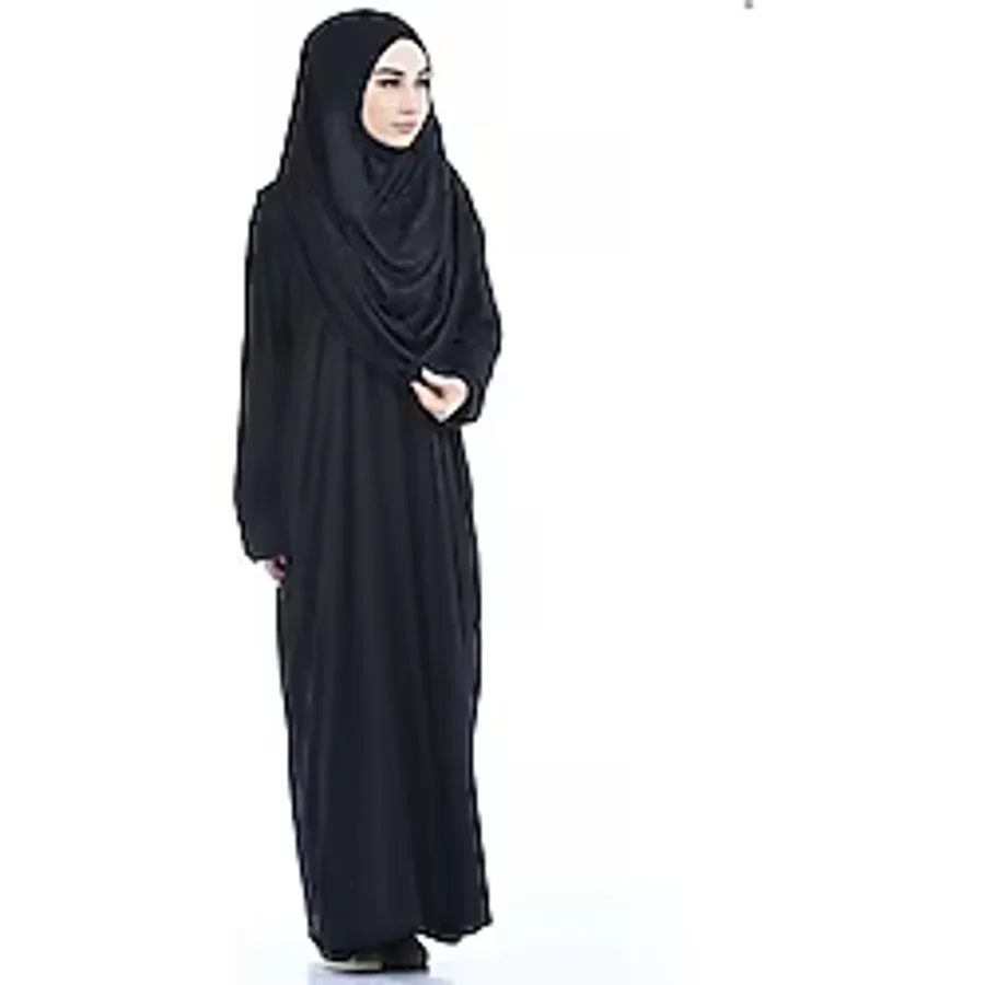 Tesettür Kadın Tek Parça Namaz Elbisesi Siyah