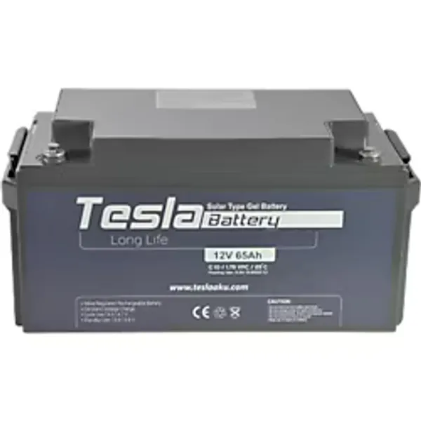 Tesla 12V 65Ah Solar Jel Akü (Yeni Üretim)