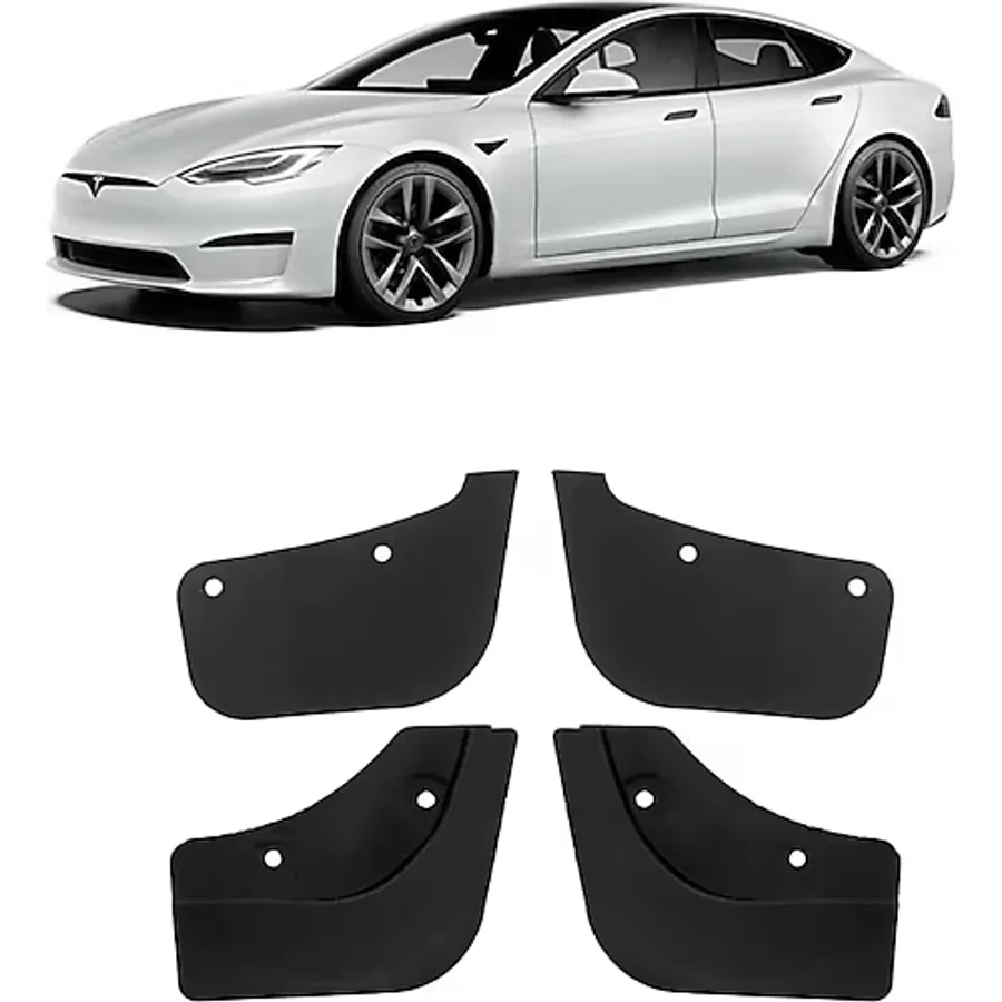 TESLA Model Y Ön - Arka Paçalık Spor Kısa Model - 4 Adet - Mat Siyah