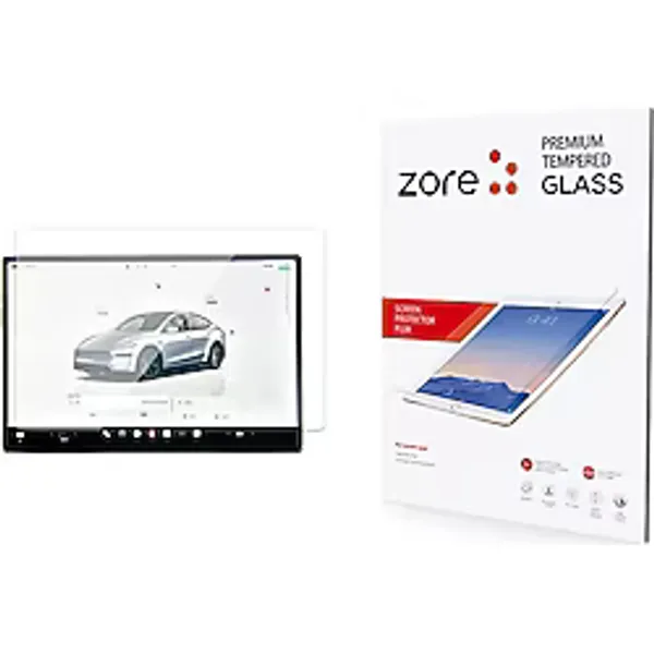 Tesla Model Y Zore Yeni Seri 2in1 Temperli Cam Araç Multimedya Ekran Koruyucu