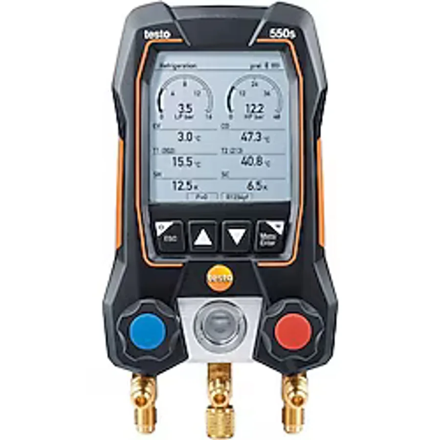Testo 550S Akıllı Set - Kablosuz Kelepçe Sıcaklık Problarına Sahip Akıllı Dijital Manifold ( Hortum Seti Hariç )