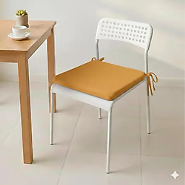 TEZKOTEKSTİL 40x40cm Düz Sünger Bağlama İpli Sandalye Minderi Ev Tekstil Kumaşından Kare Minder